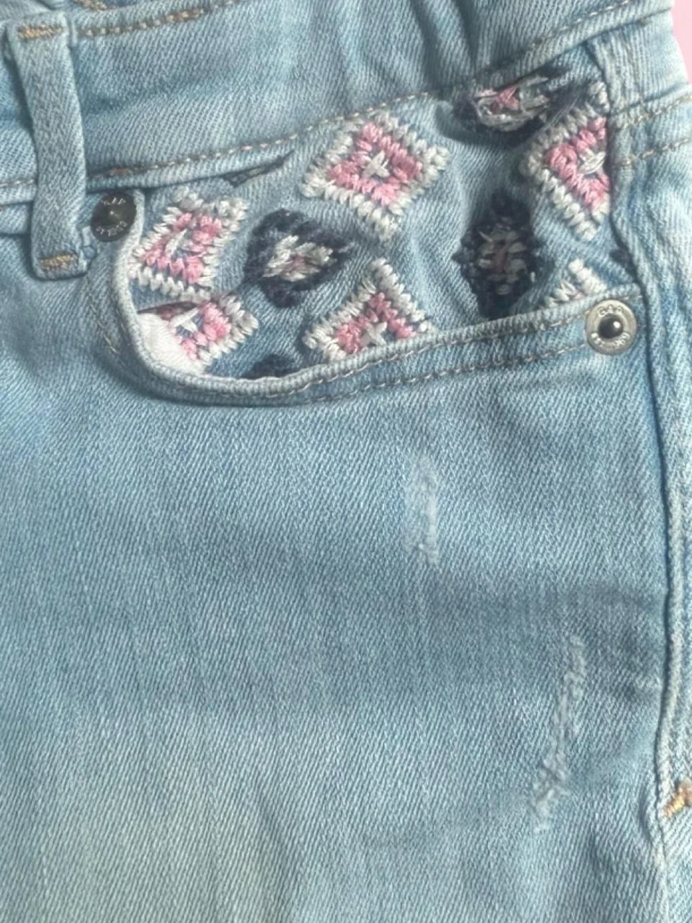GAP Light Blue Embroidered Kids Jeans